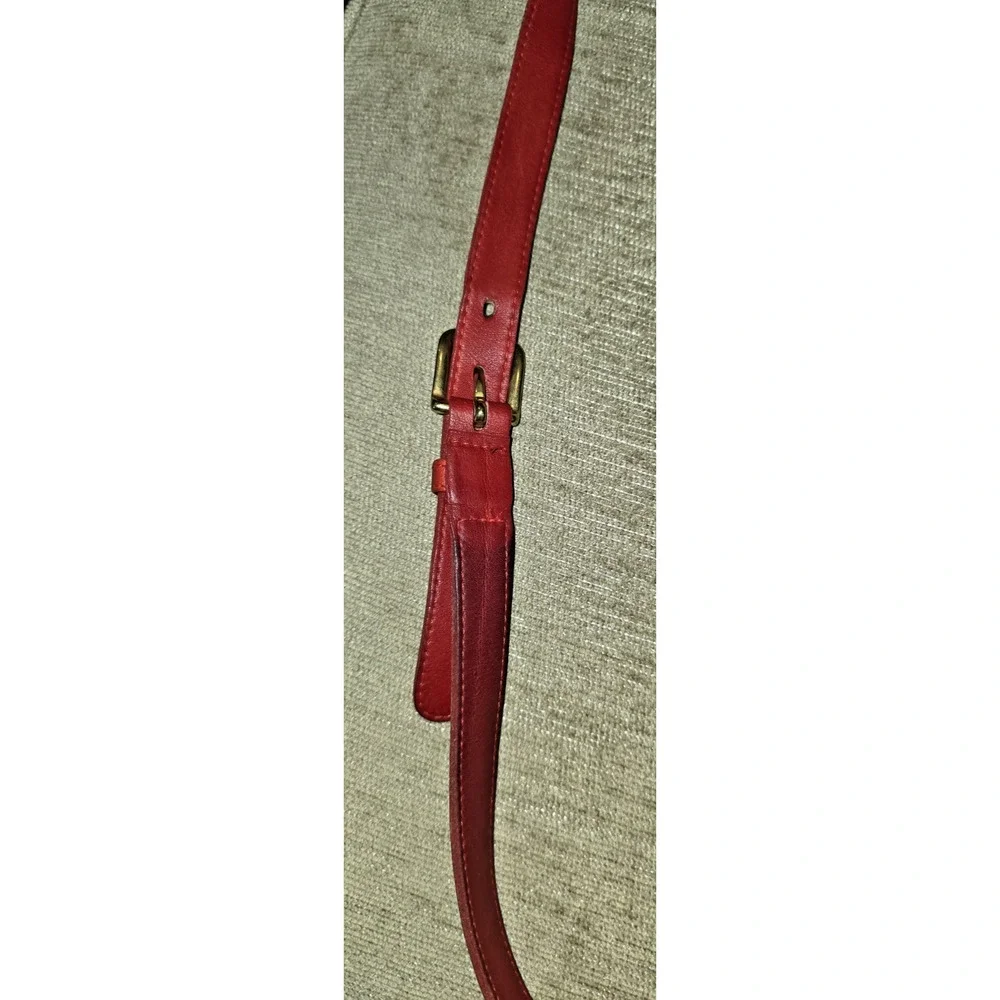 Coach Chester 9901 Vtg Red Glove Tanned Leather Crossbody Shoulder Bag USA Brass